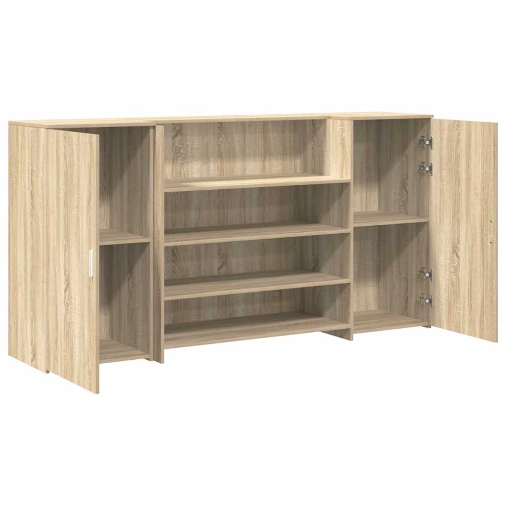 Bureau réception chêne sonoma 200x50x103,5 cm bois d'ingénierie
