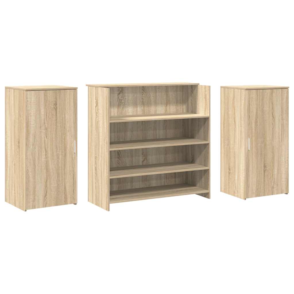 Bureau réception chêne sonoma 200x50x103,5 cm bois d'ingénierie