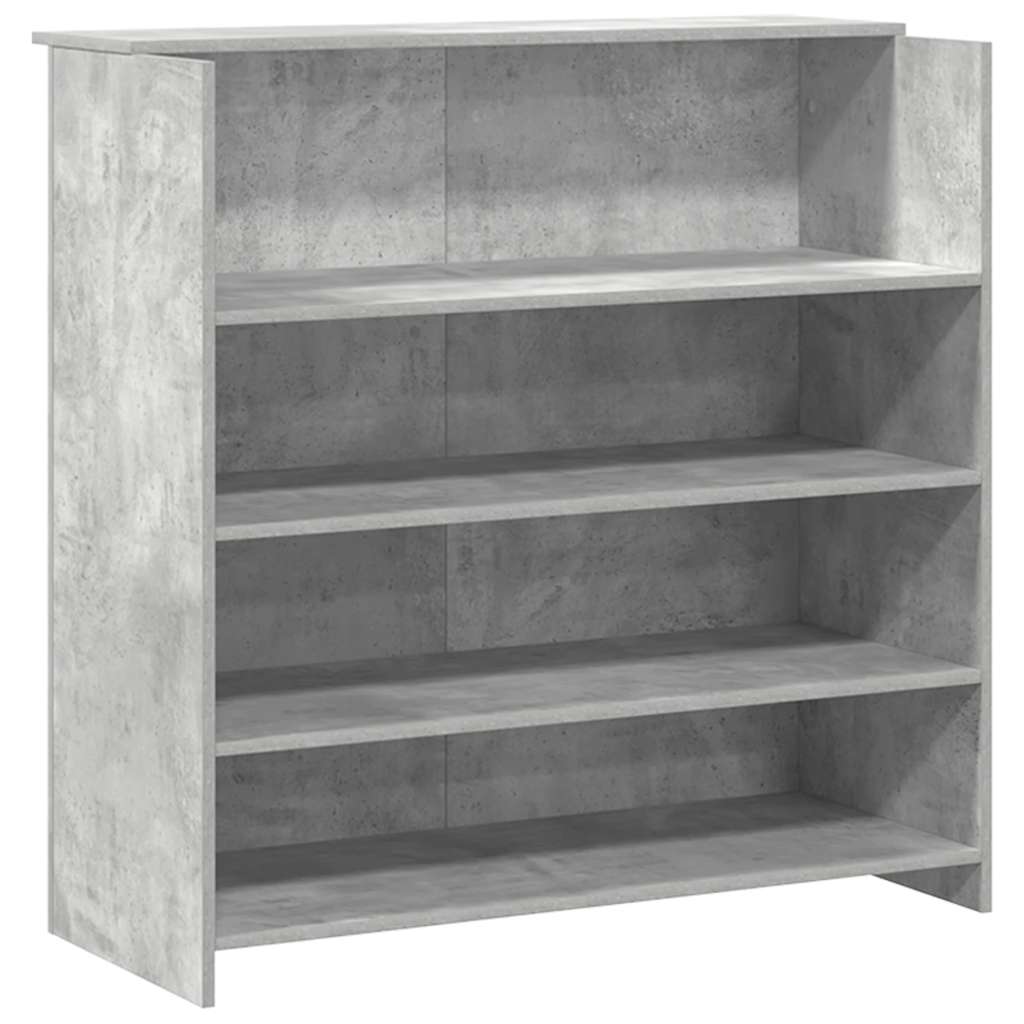Bureau de réception gris béton 200x50x103,5cm bois d'ingénierie