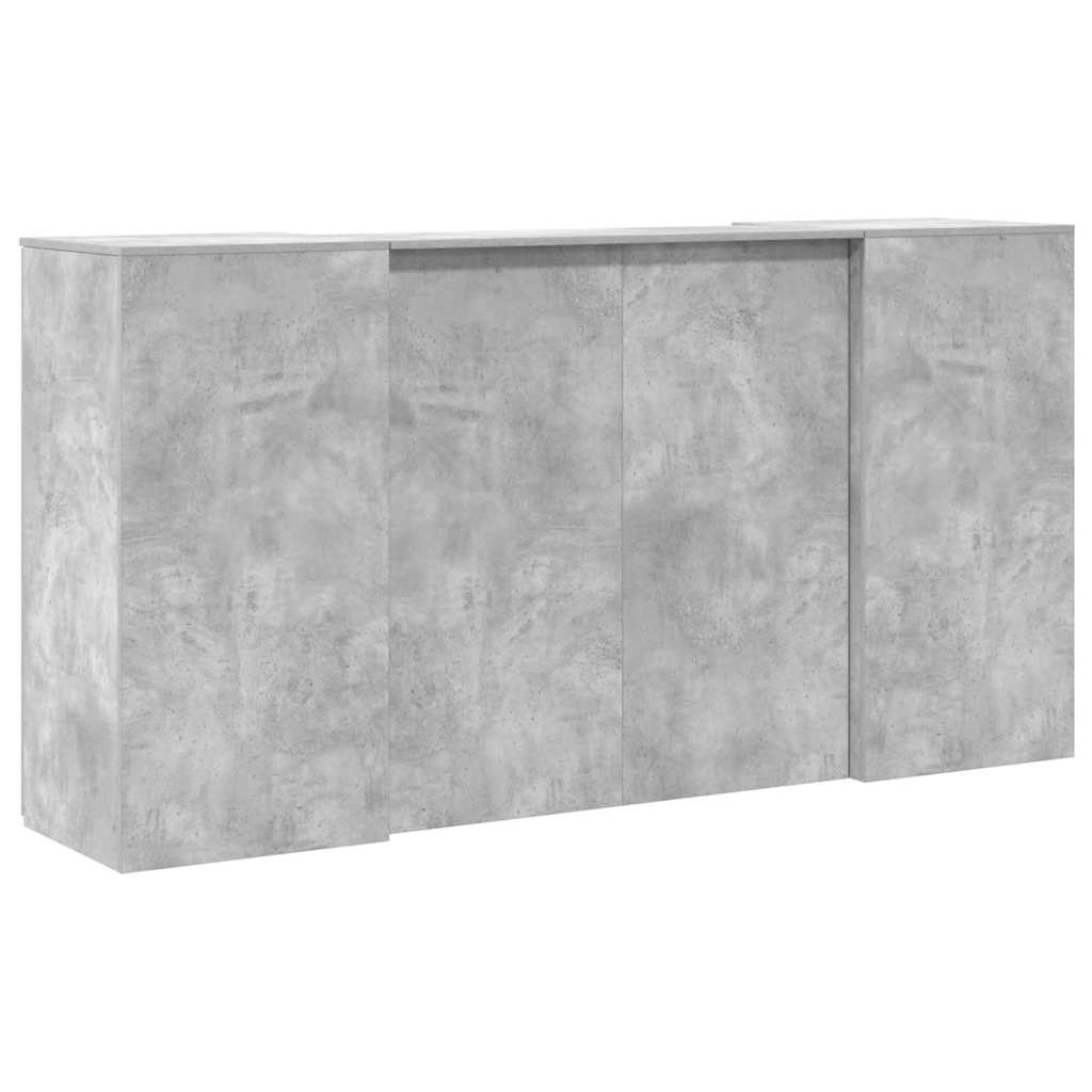 Bureau de réception gris béton 200x50x103,5cm bois d'ingénierie - XIOS