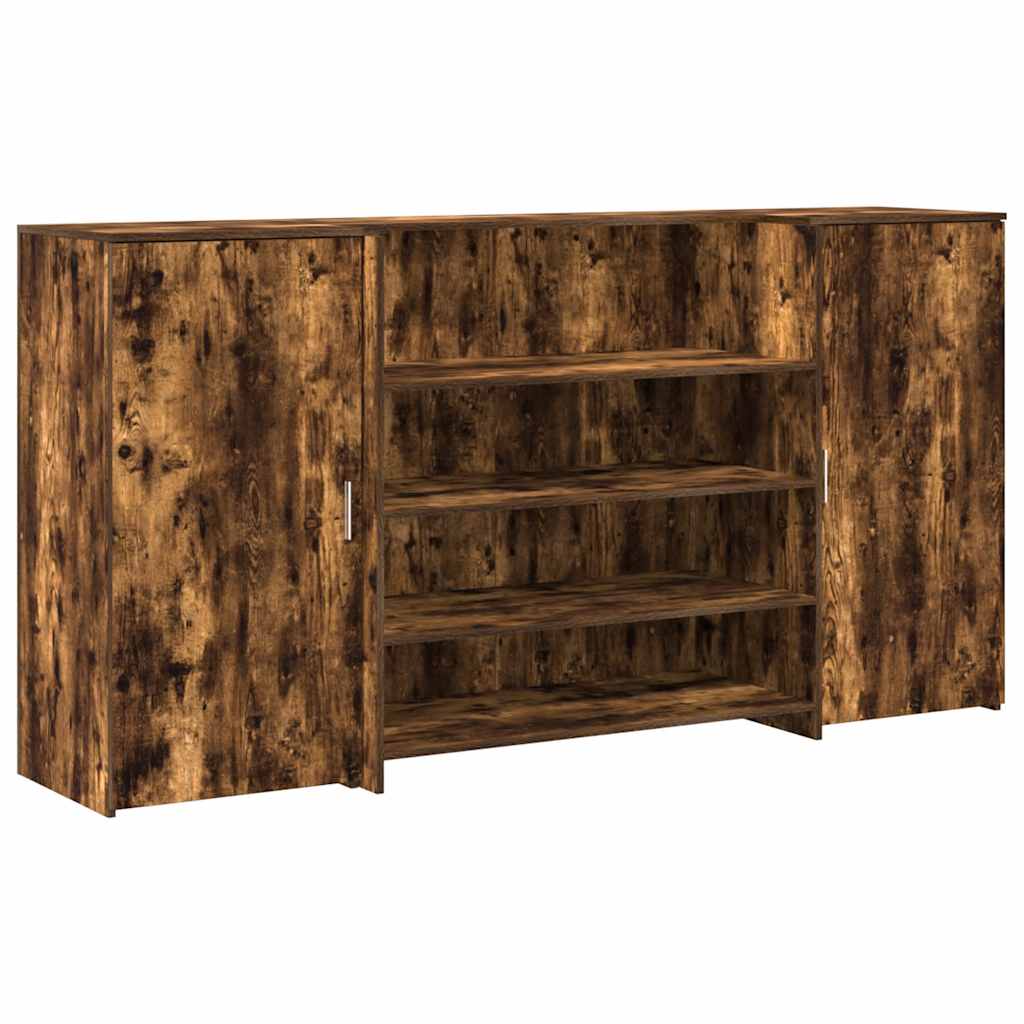 Bureau de réception chêne fumé 200x50x103,5cm bois d'ingénierie - XIOS