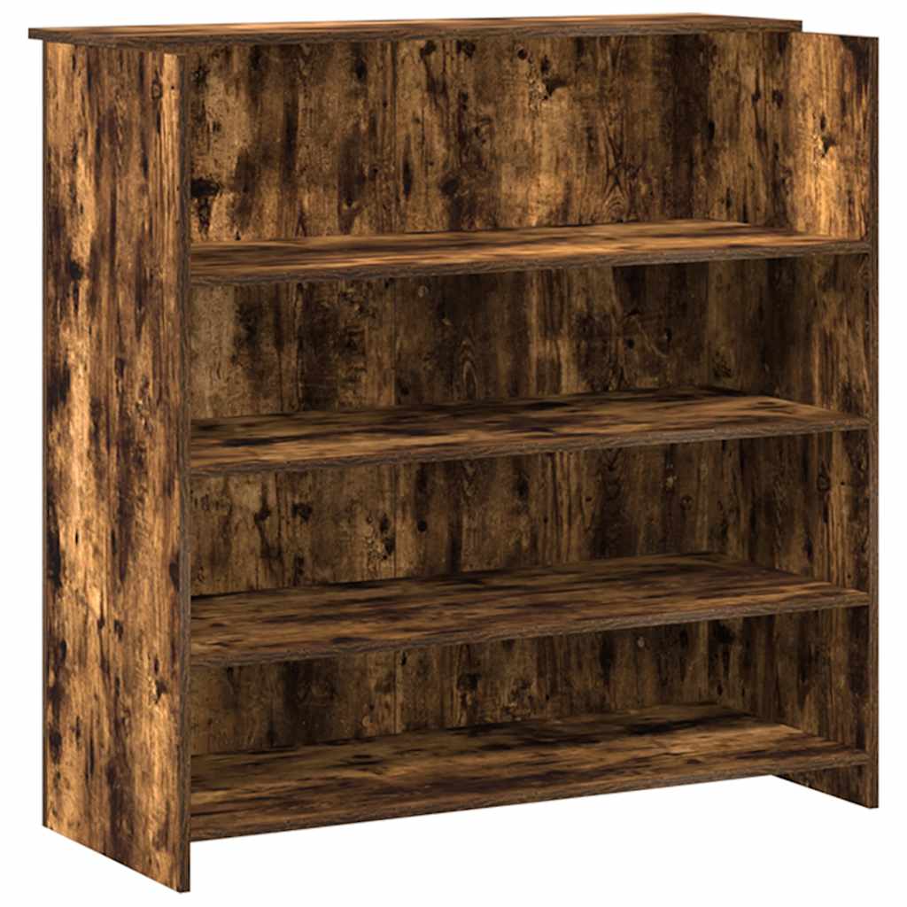 Bureau de réception chêne fumé 200x50x103,5cm bois d'ingénierie - XIOS