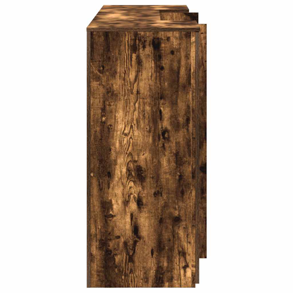 Bureau de réception chêne fumé 200x50x103,5cm bois d'ingénierie - XIOS