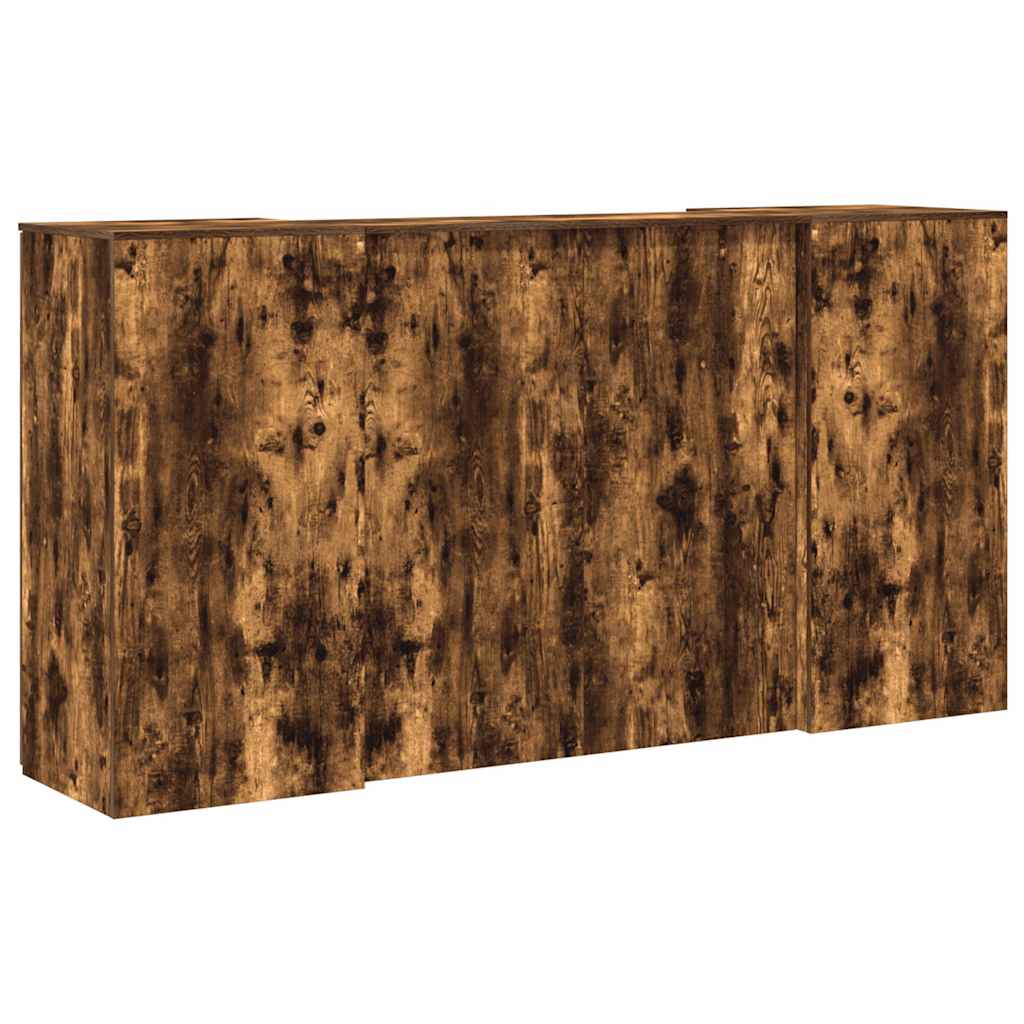 Bureau de réception chêne fumé 200x50x103,5cm bois d'ingénierie - XIOS