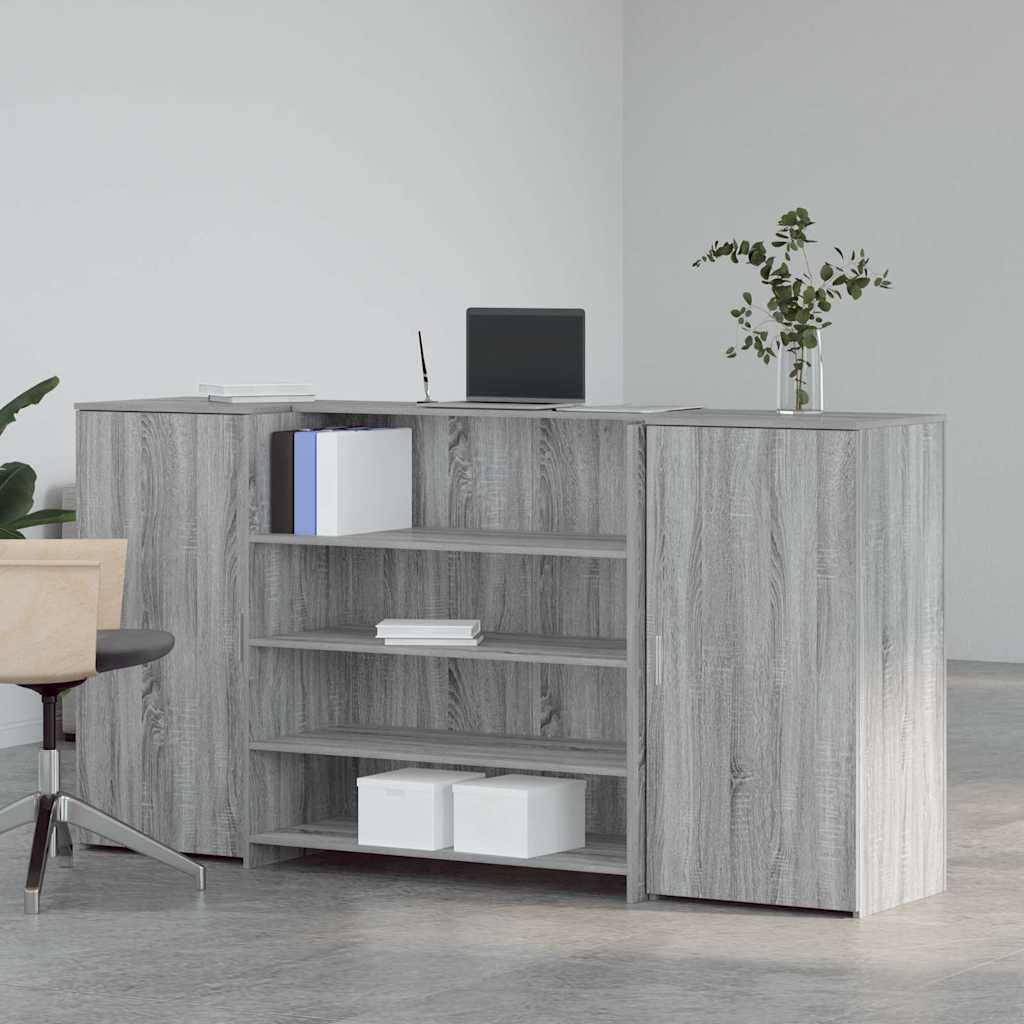 Bureau de réception sonoma gris 200x50x103,5 cm bois ingénierie - XIOS