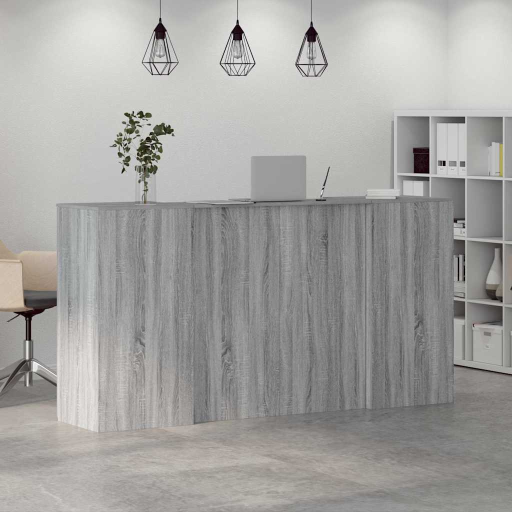 Bureau de réception sonoma gris 200x50x103,5 cm bois ingénierie