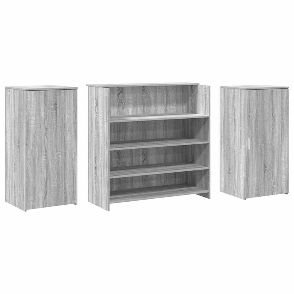 Bureau de réception sonoma gris 200x50x103,5 cm bois ingénierie