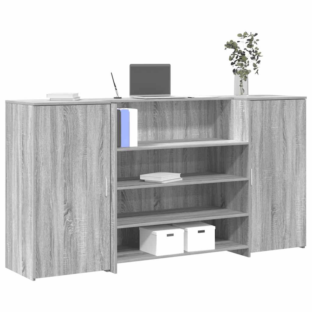 Bureau de réception sonoma gris 200x50x103,5 cm bois ingénierie