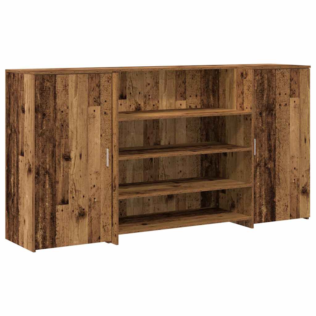 Bureau de réception vieux bois 200x50x103,5cm bois d'ingénierie