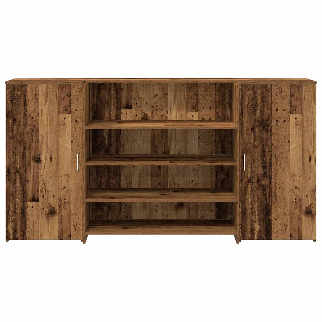 Bureau de réception vieux bois 200x50x103,5cm bois d'ingénierie