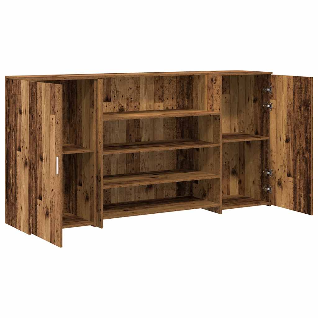 Bureau de réception vieux bois 200x50x103,5cm bois d'ingénierie