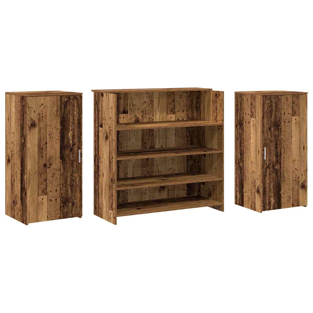 Bureau de réception vieux bois 200x50x103,5cm bois d'ingénierie