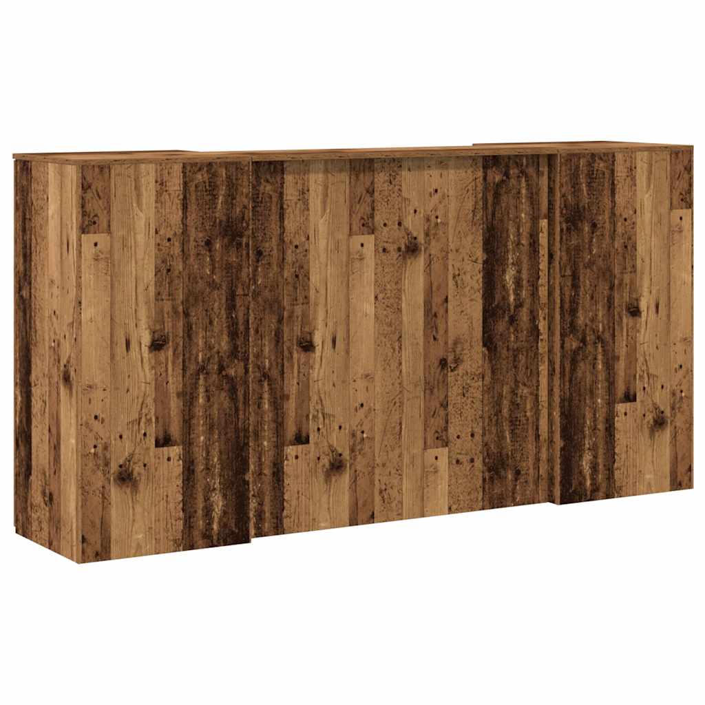 Bureau de réception vieux bois 200x50x103,5cm bois d'ingénierie