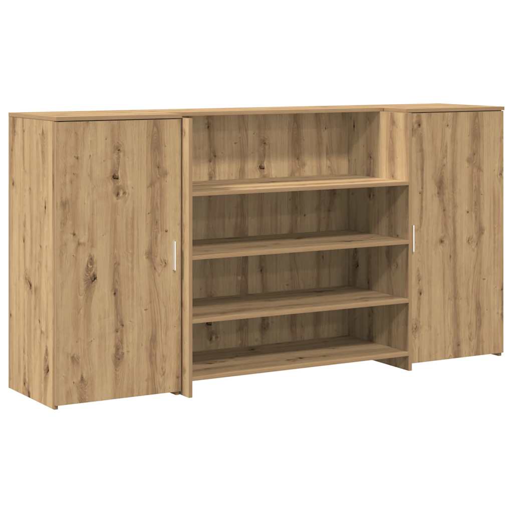 Bureau réception chêne artisanal 200x50x103,5cm bois ingénierie