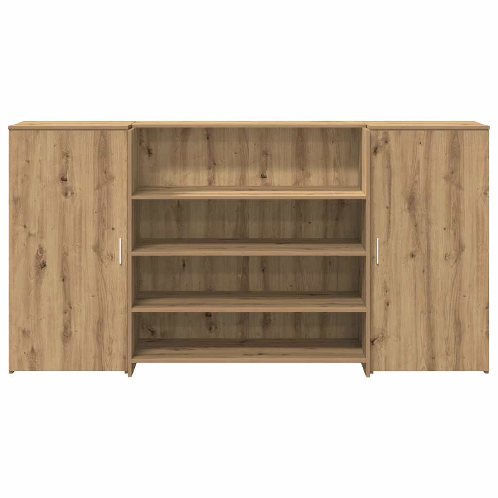 Bureau réception chêne artisanal 200x50x103,5cm bois ingénierie