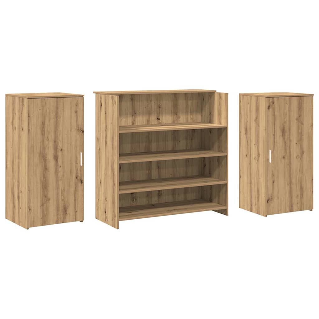 Bureau réception chêne artisanal 200x50x103,5cm bois ingénierie
