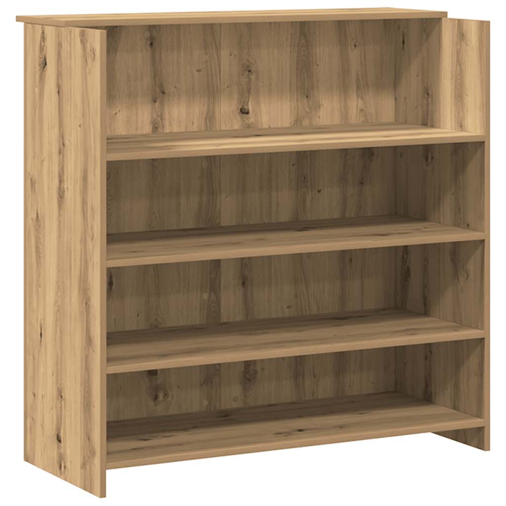 Bureau réception chêne artisanal 200x50x103,5cm bois ingénierie