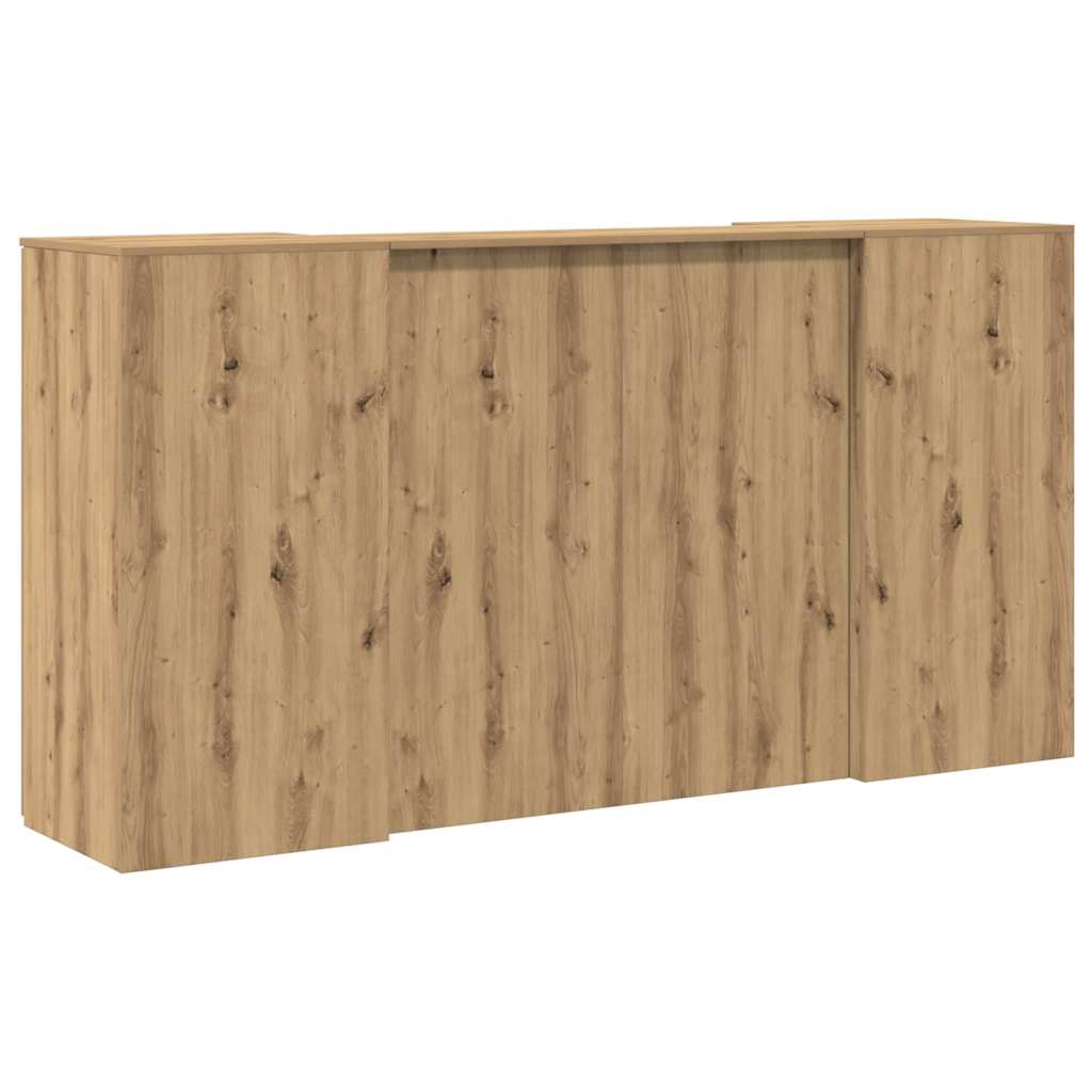 Bureau réception chêne artisanal 200x50x103,5cm bois ingénierie