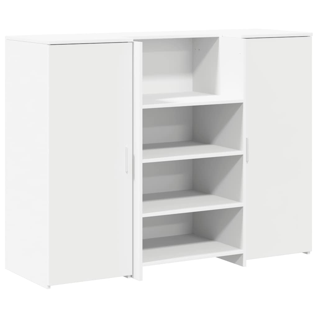 Bureau de réception blanc 135x50x103,5 cm bois d'ingénierie