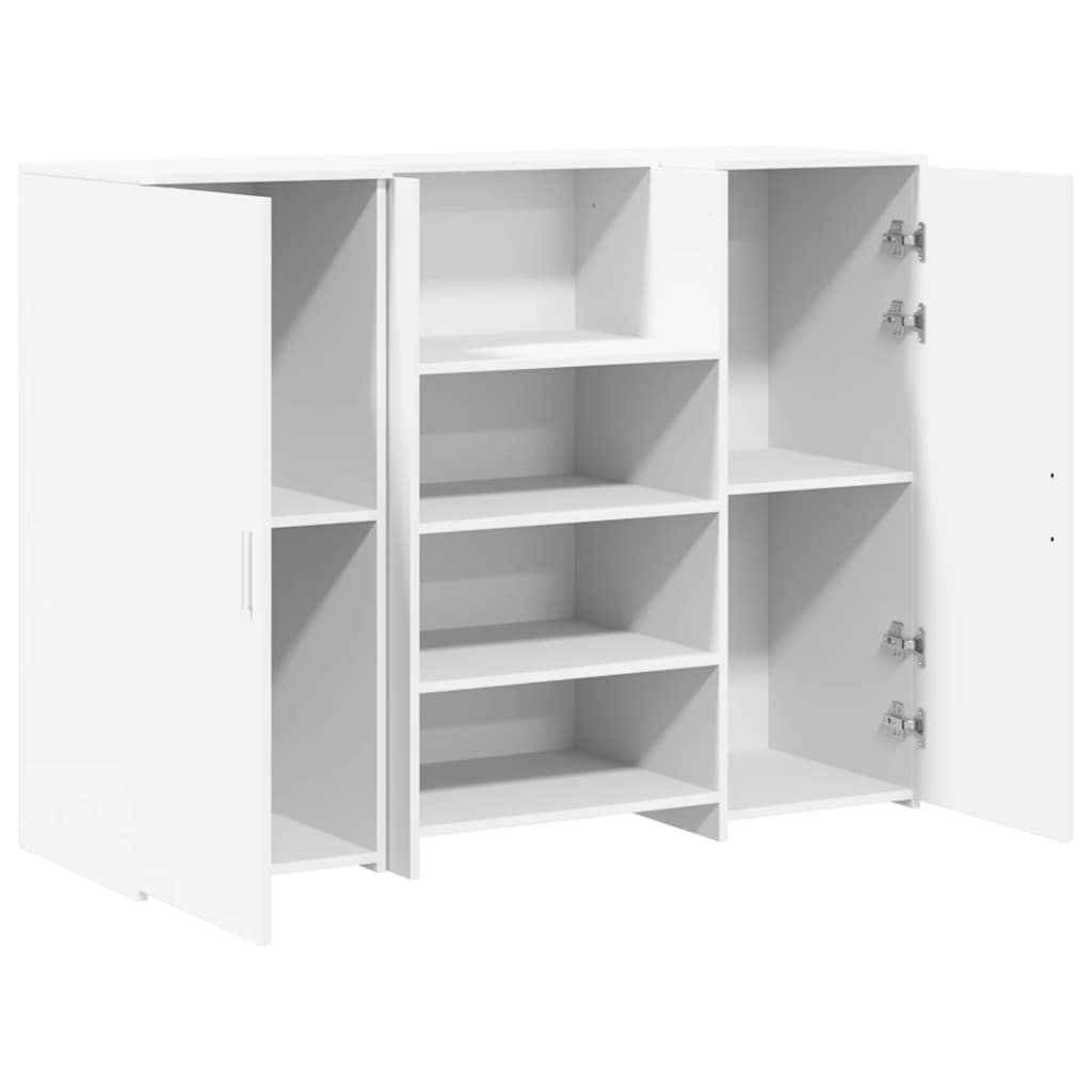 Bureau de réception blanc 135x50x103,5 cm bois d'ingénierie