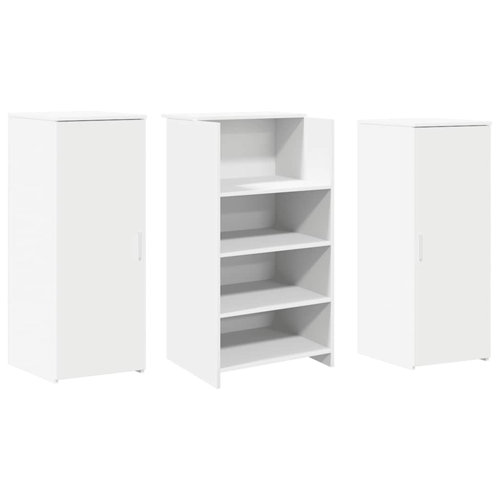 Bureau de réception blanc 135x50x103,5 cm bois d'ingénierie