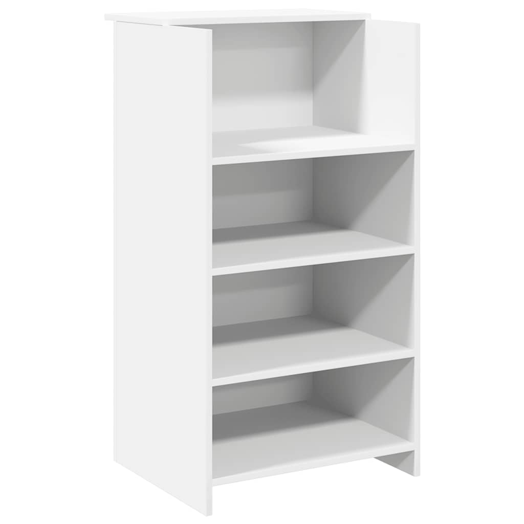 Bureau de réception blanc 135x50x103,5 cm bois d'ingénierie