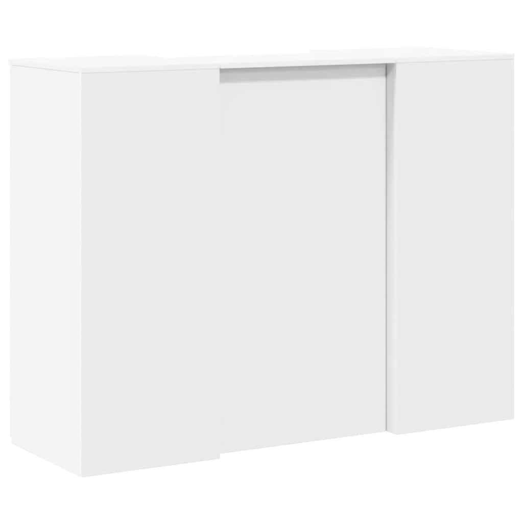 Bureau de réception blanc 135x50x103,5 cm bois d'ingénierie