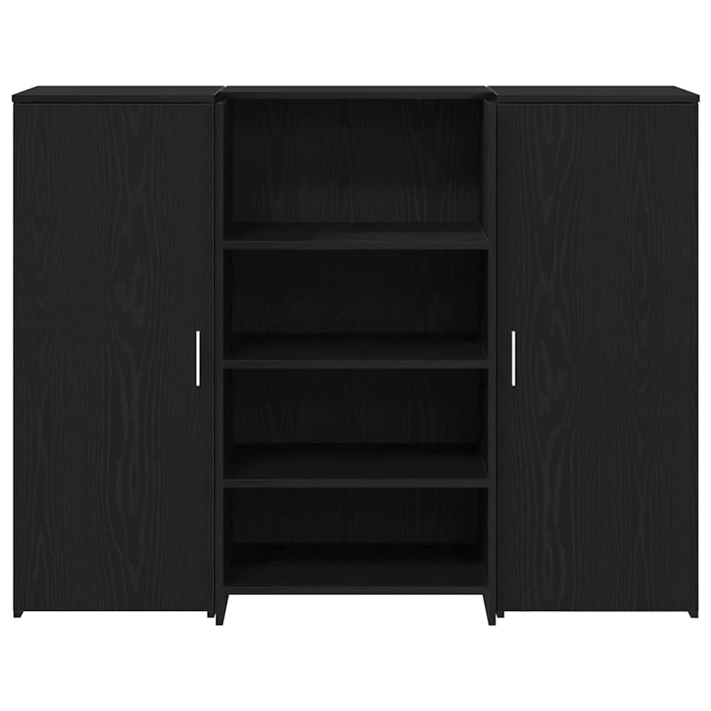Bureau de réception chêne noir 135x50x103,5cm bois d'ingénierie