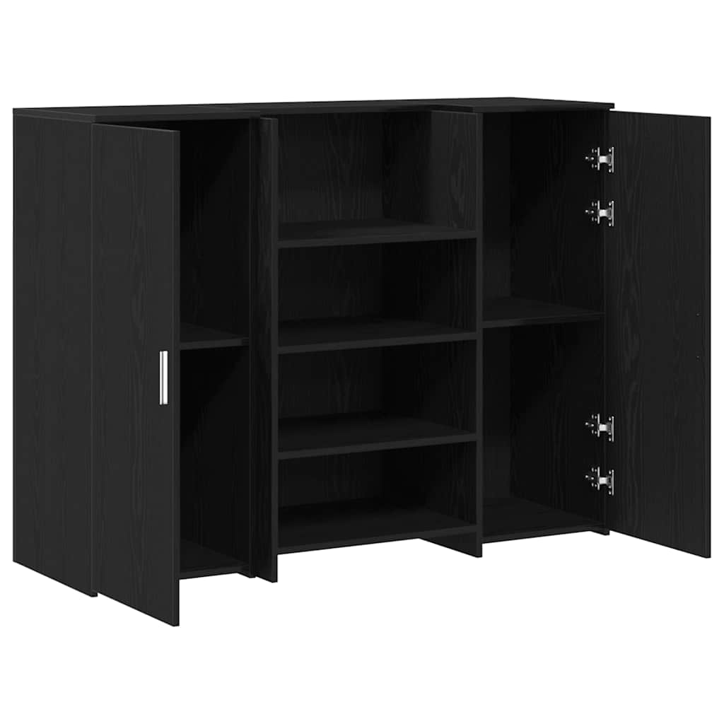 Bureau de réception chêne noir 135x50x103,5cm bois d'ingénierie