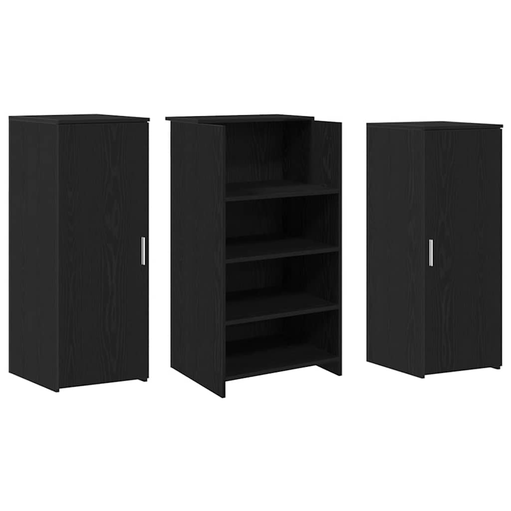 Bureau de réception chêne noir 135x50x103,5cm bois d'ingénierie