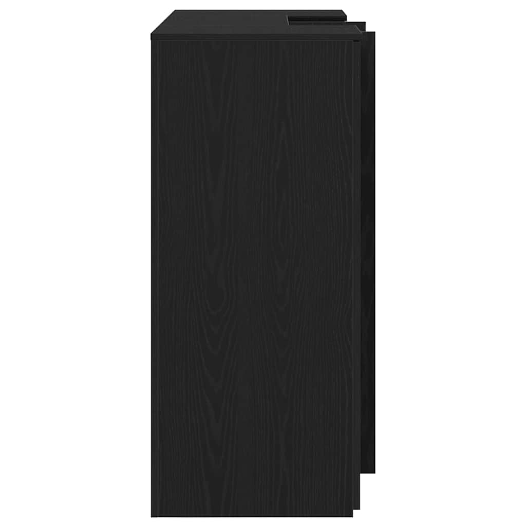 Bureau de réception chêne noir 135x50x103,5cm bois d'ingénierie