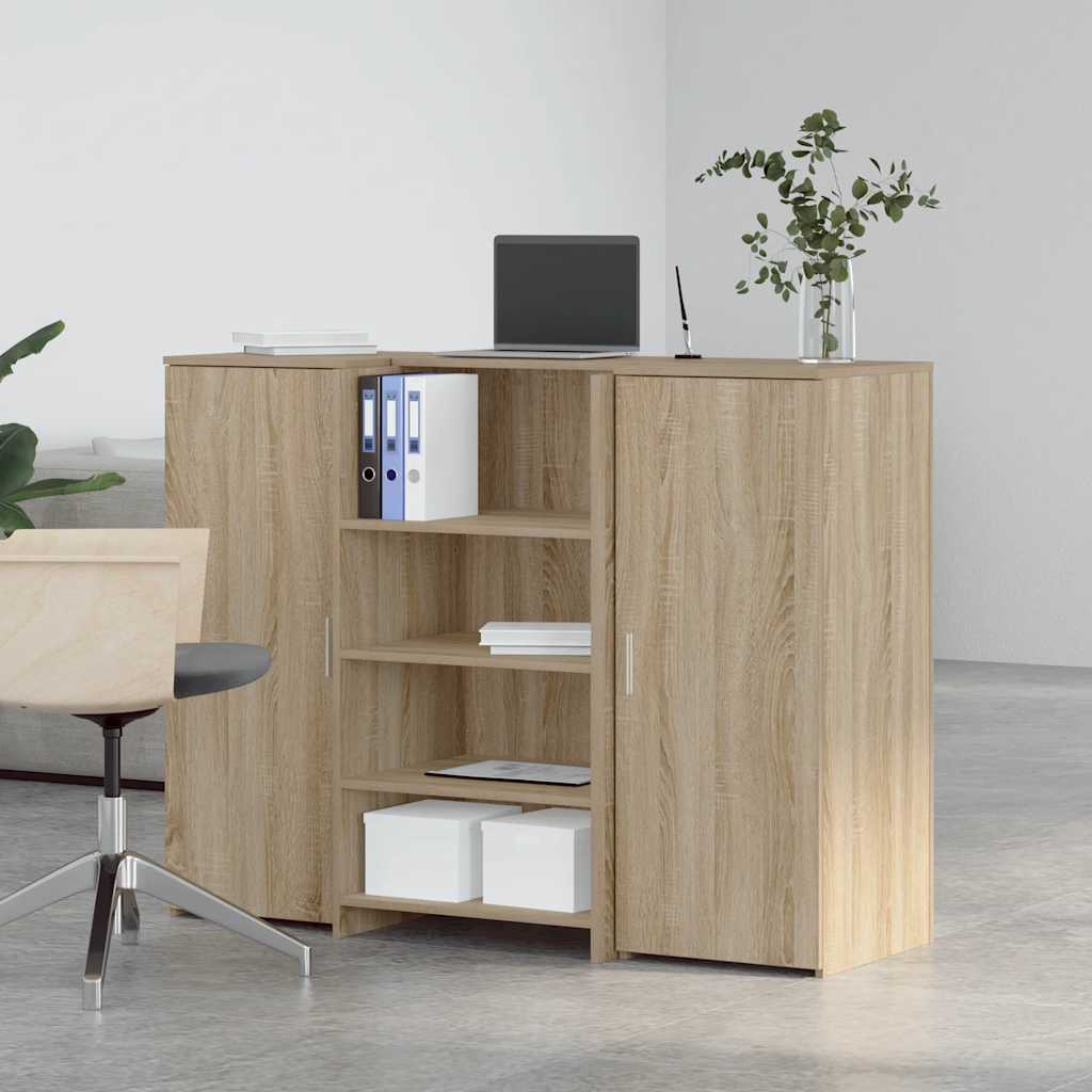 Bureau réception chêne sonoma 135x50x103,5 cm bois d'ingénierie - XIOS