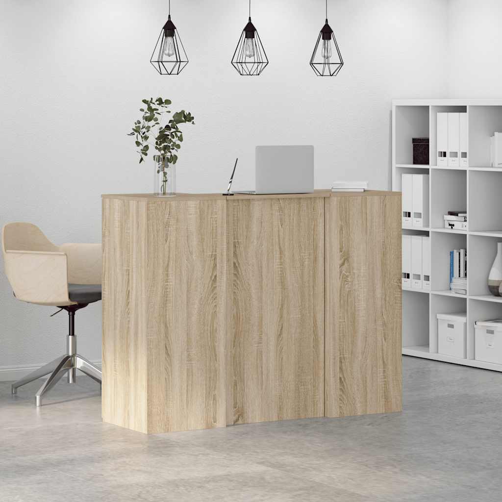 Bureau réception chêne sonoma 135x50x103,5 cm bois d'ingénierie - XIOS