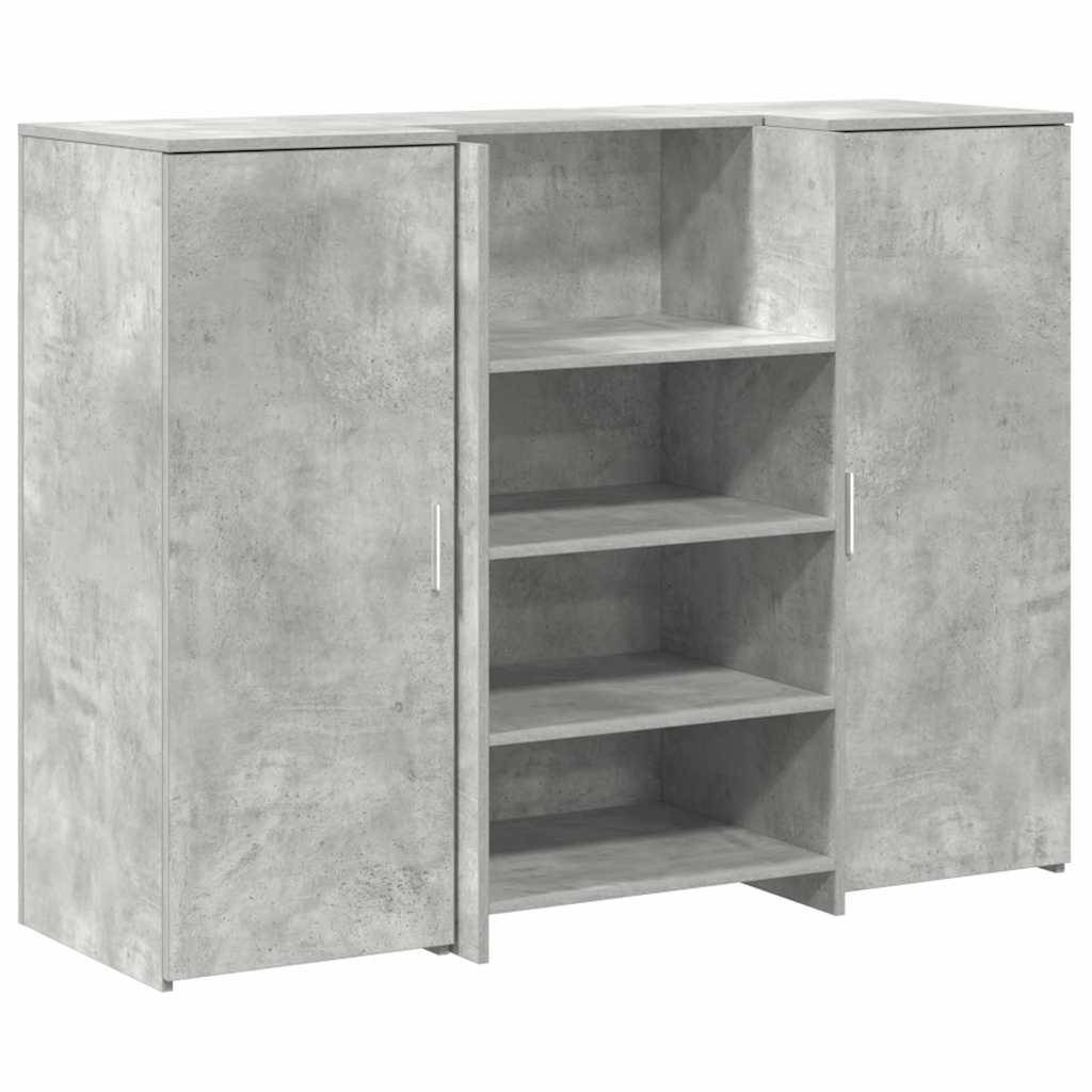 Bureau de réception gris béton 135x50x103,5cm bois d'ingénierie