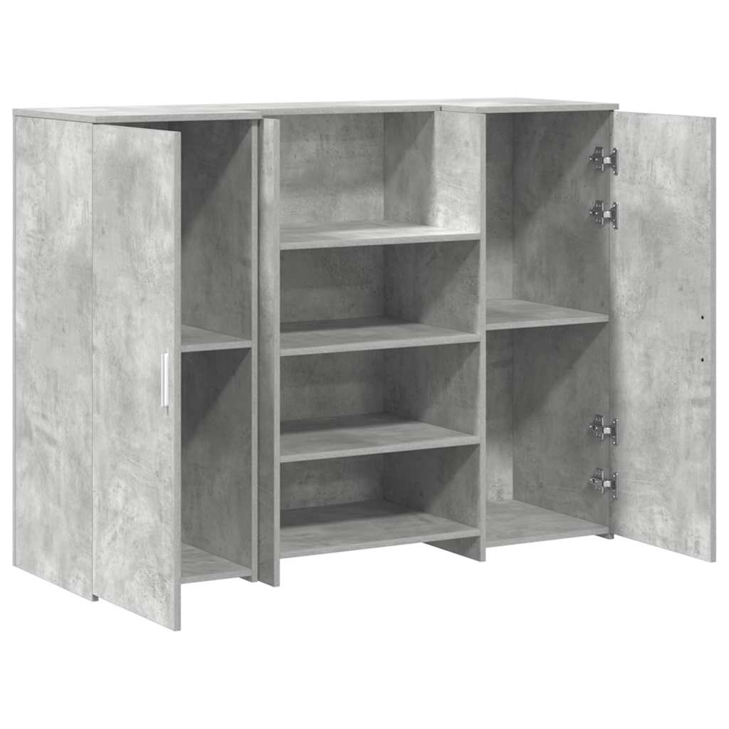 Bureau de réception gris béton 135x50x103,5cm bois d'ingénierie - XIOS