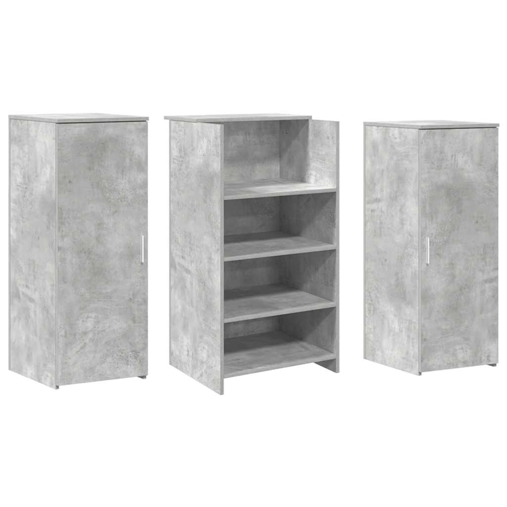 Bureau de réception gris béton 135x50x103,5cm bois d'ingénierie - XIOS