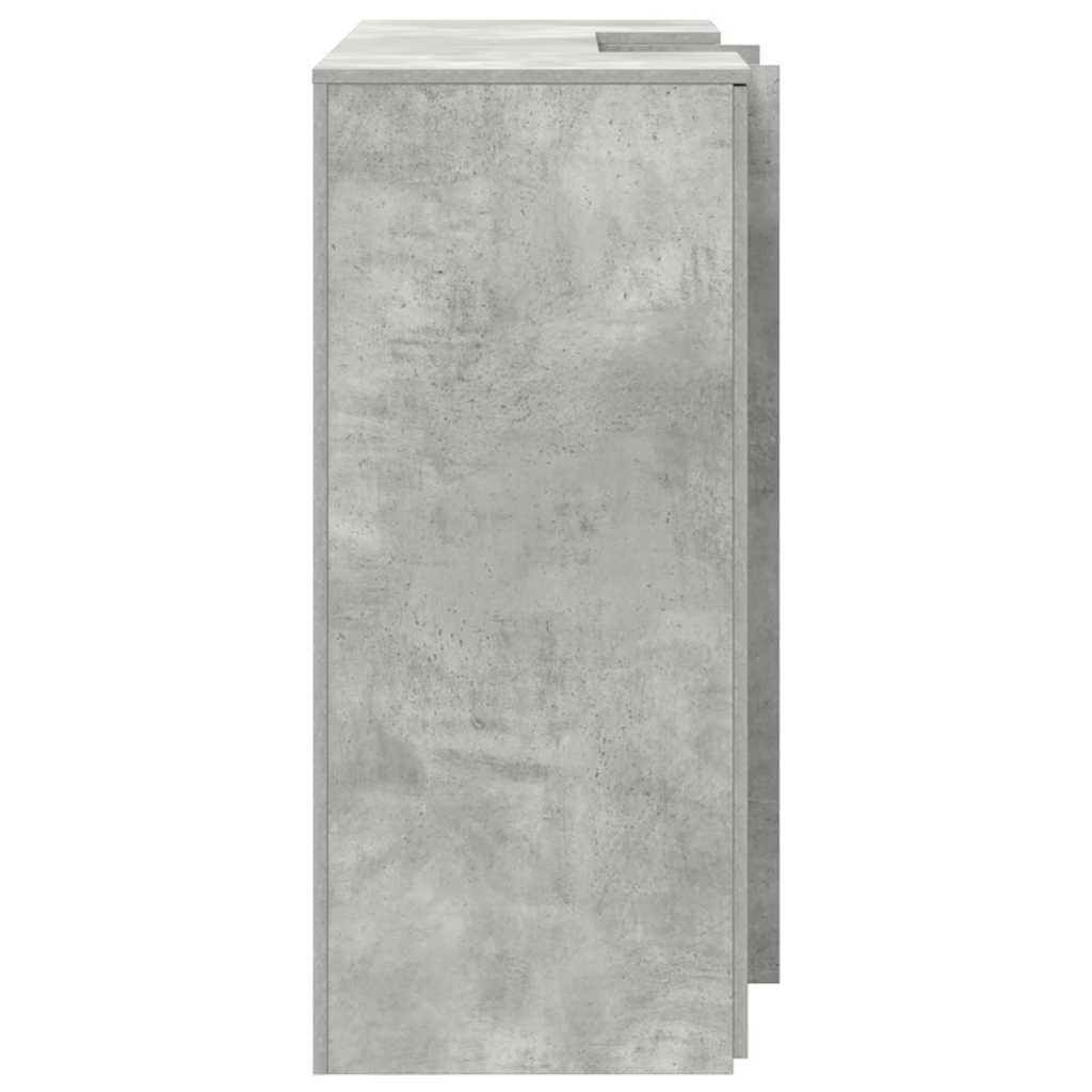 Bureau de réception gris béton 135x50x103,5cm bois d'ingénierie