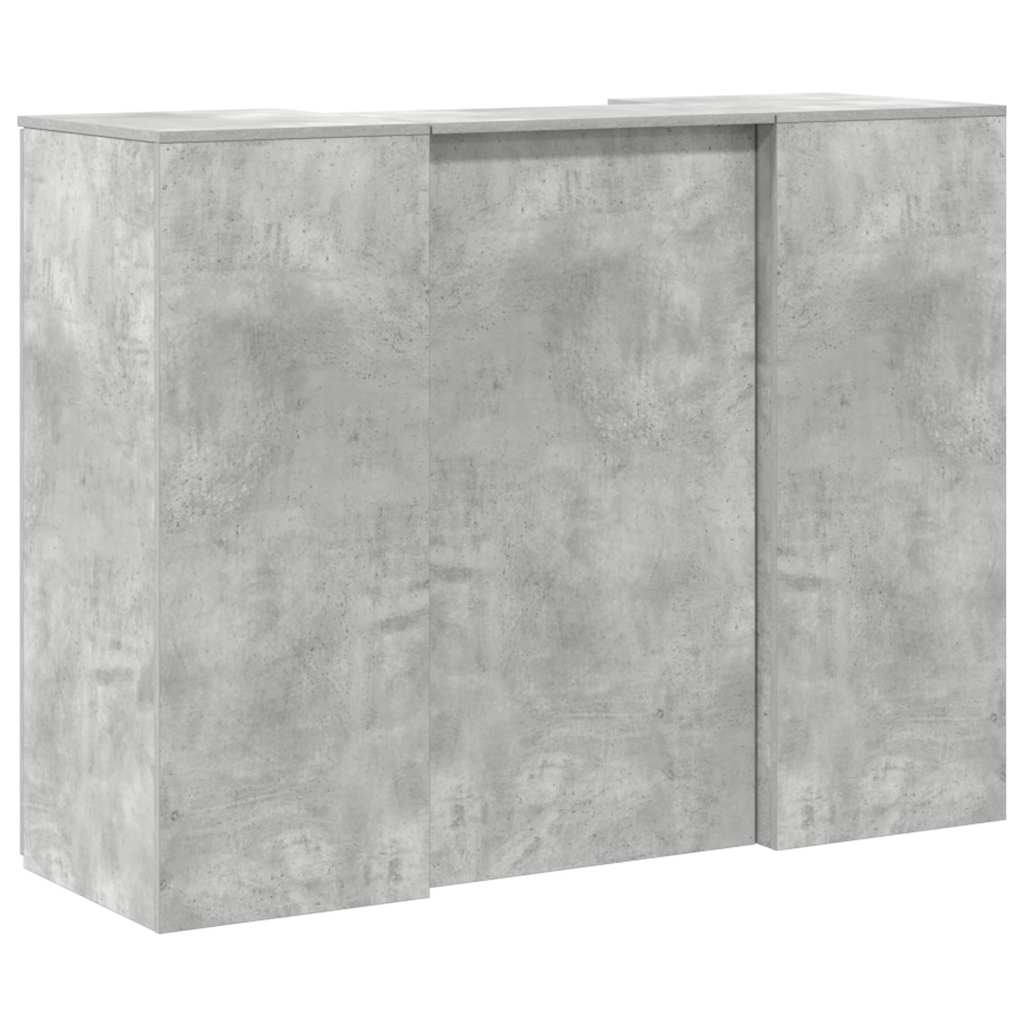 Bureau de réception gris béton 135x50x103,5cm bois d'ingénierie