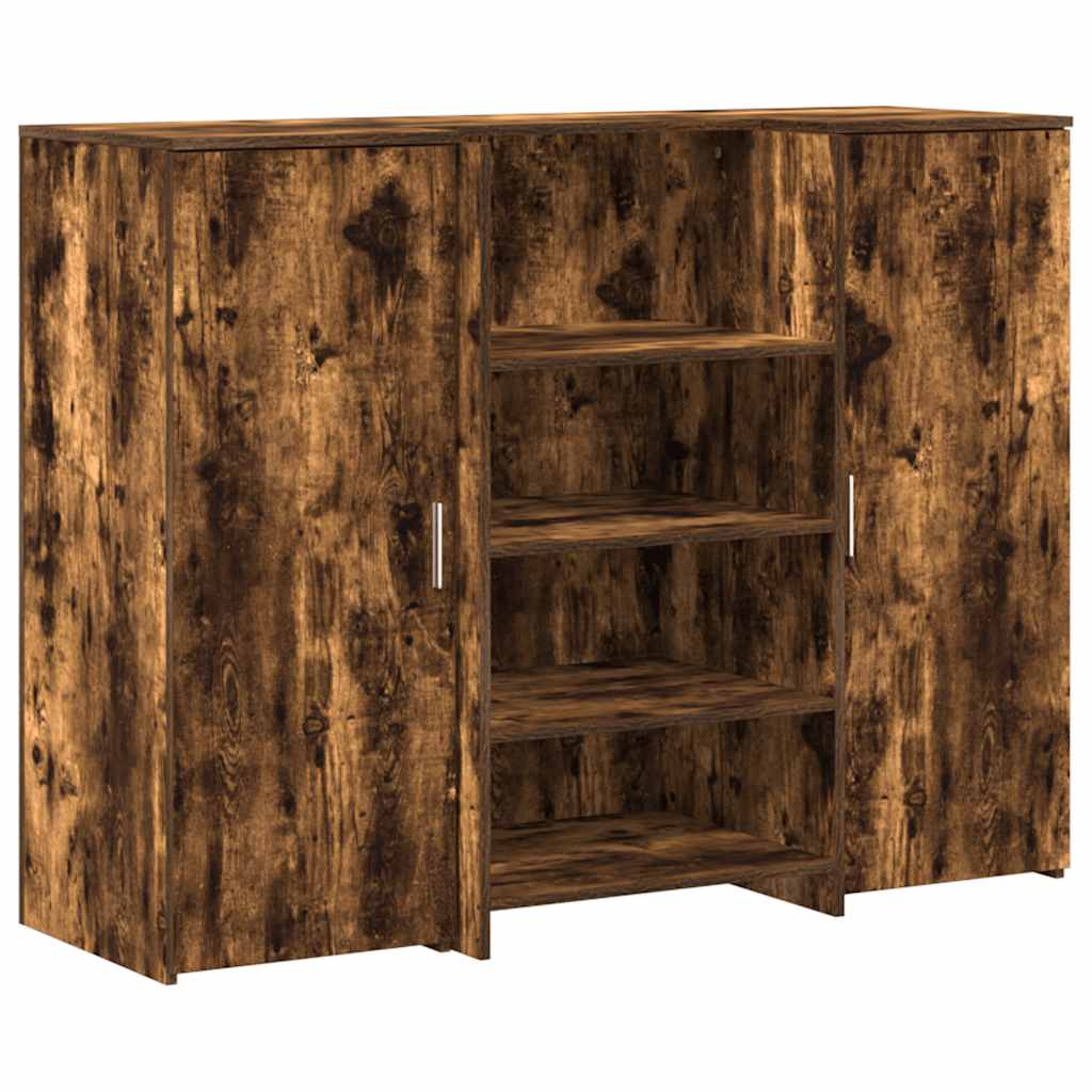 Bureau de réception chêne fumé 135x50x103,5cm bois d'ingénierie