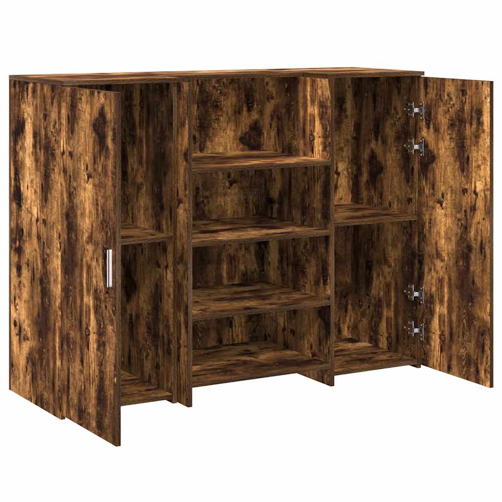 Bureau de réception chêne fumé 135x50x103,5cm bois d'ingénierie