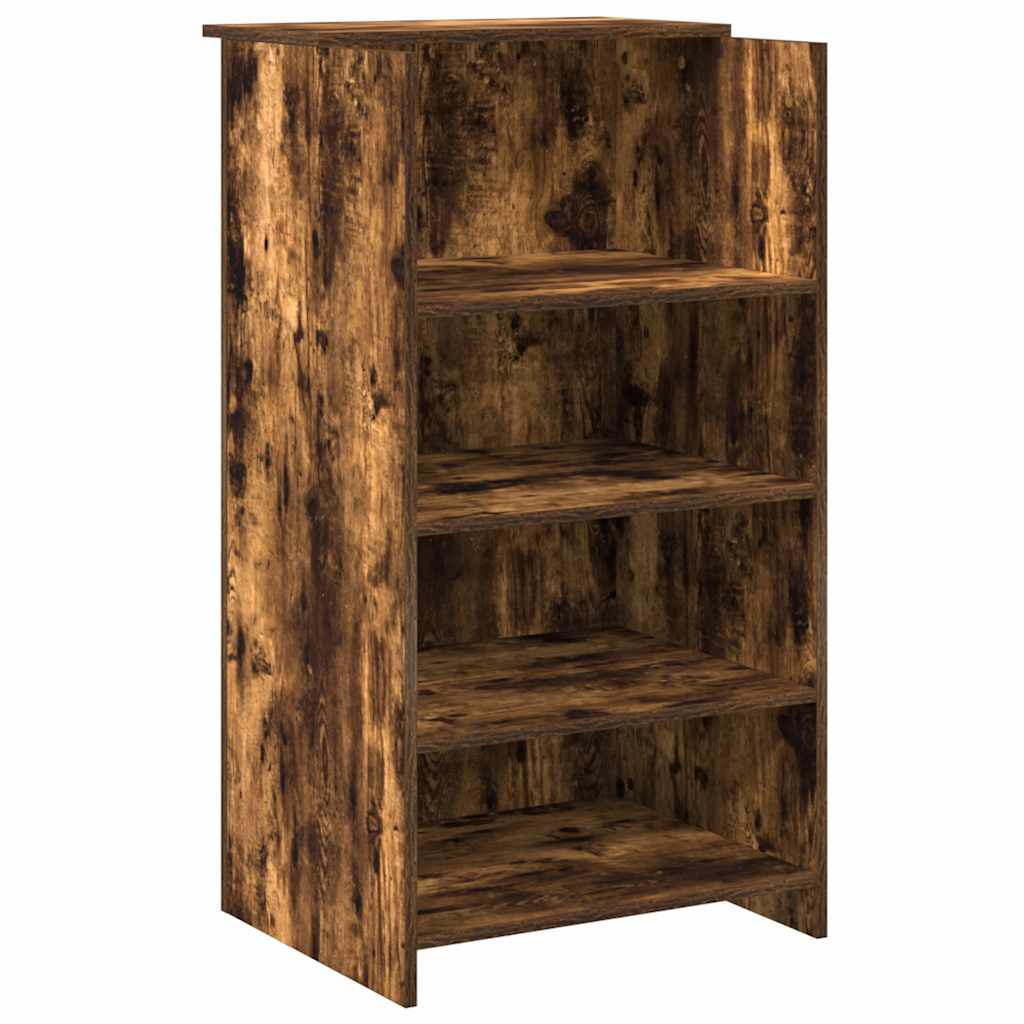 Bureau de réception chêne fumé 135x50x103,5cm bois d'ingénierie