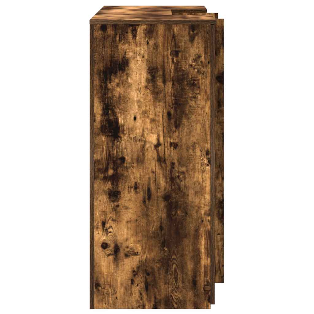 Bureau de réception chêne fumé 135x50x103,5cm bois d'ingénierie
