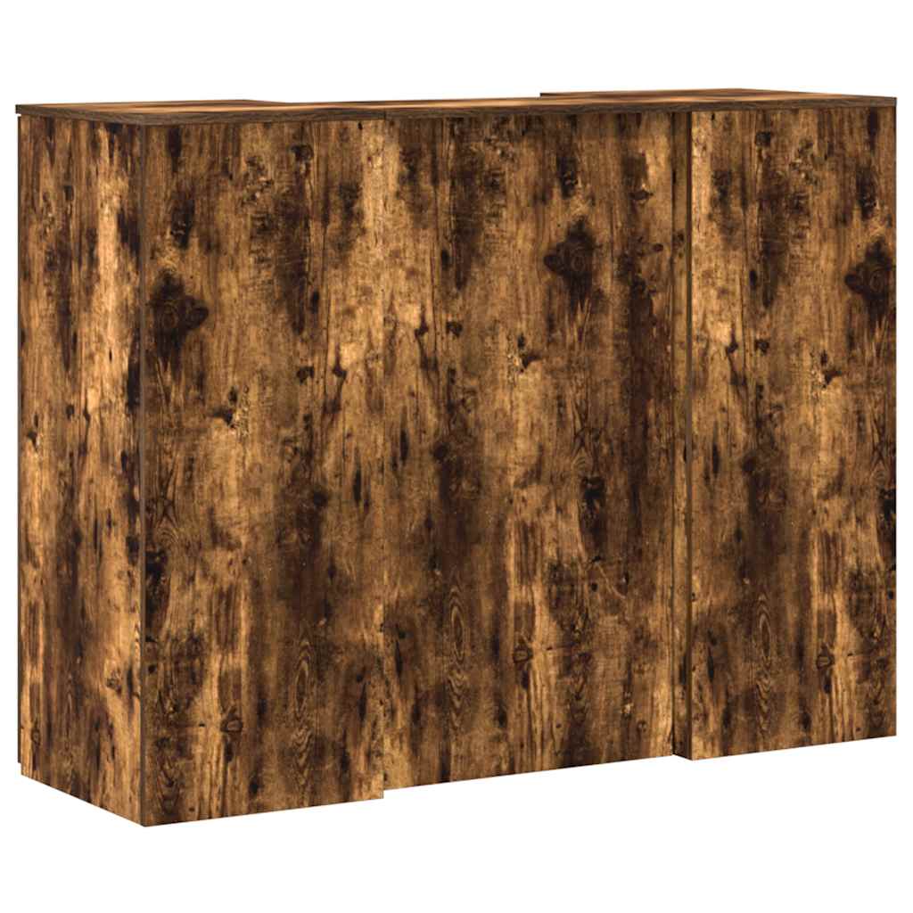 Bureau de réception chêne fumé 135x50x103,5cm bois d'ingénierie