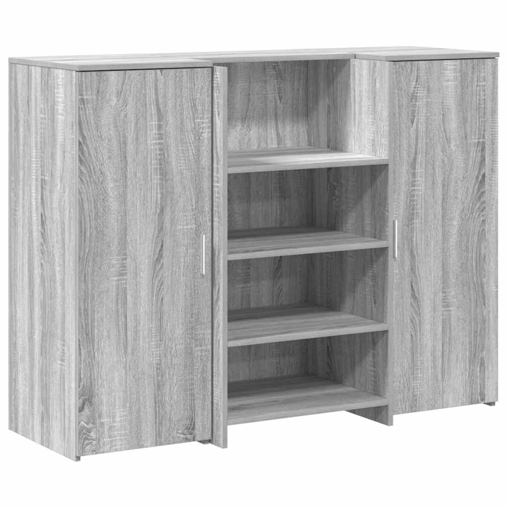 Bureau de réception sonoma gris 135x50x103,5 cm bois ingénierie - XIOS