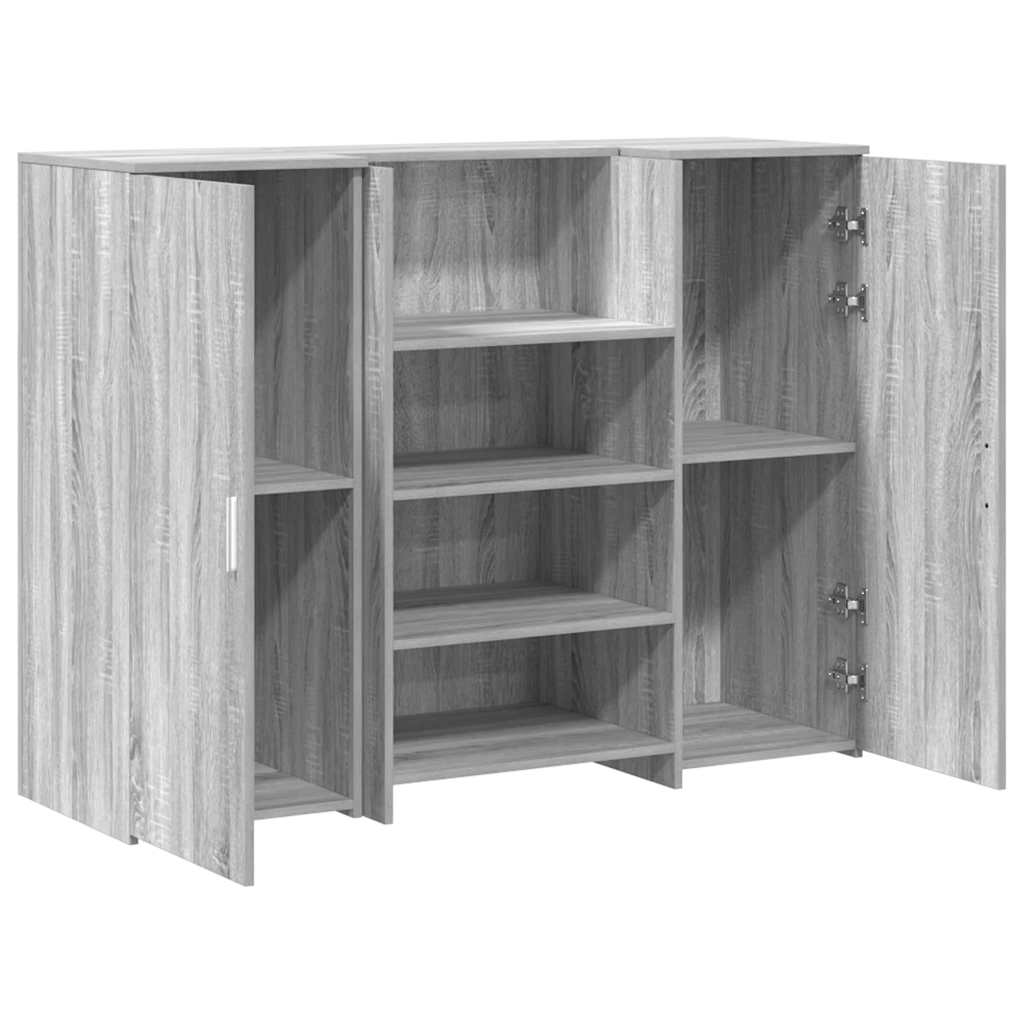 Bureau de réception sonoma gris 135x50x103,5 cm bois ingénierie - XIOS