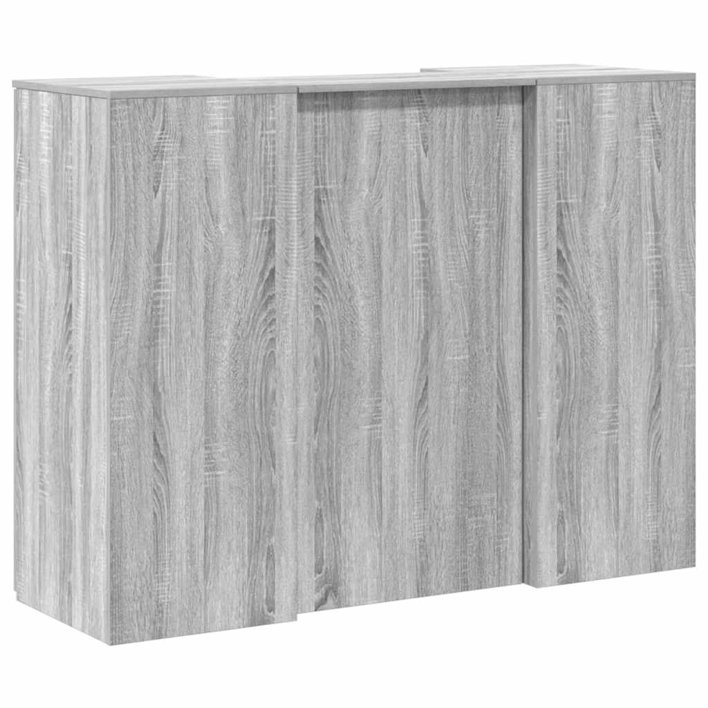Bureau de réception sonoma gris 135x50x103,5 cm bois ingénierie - XIOS
