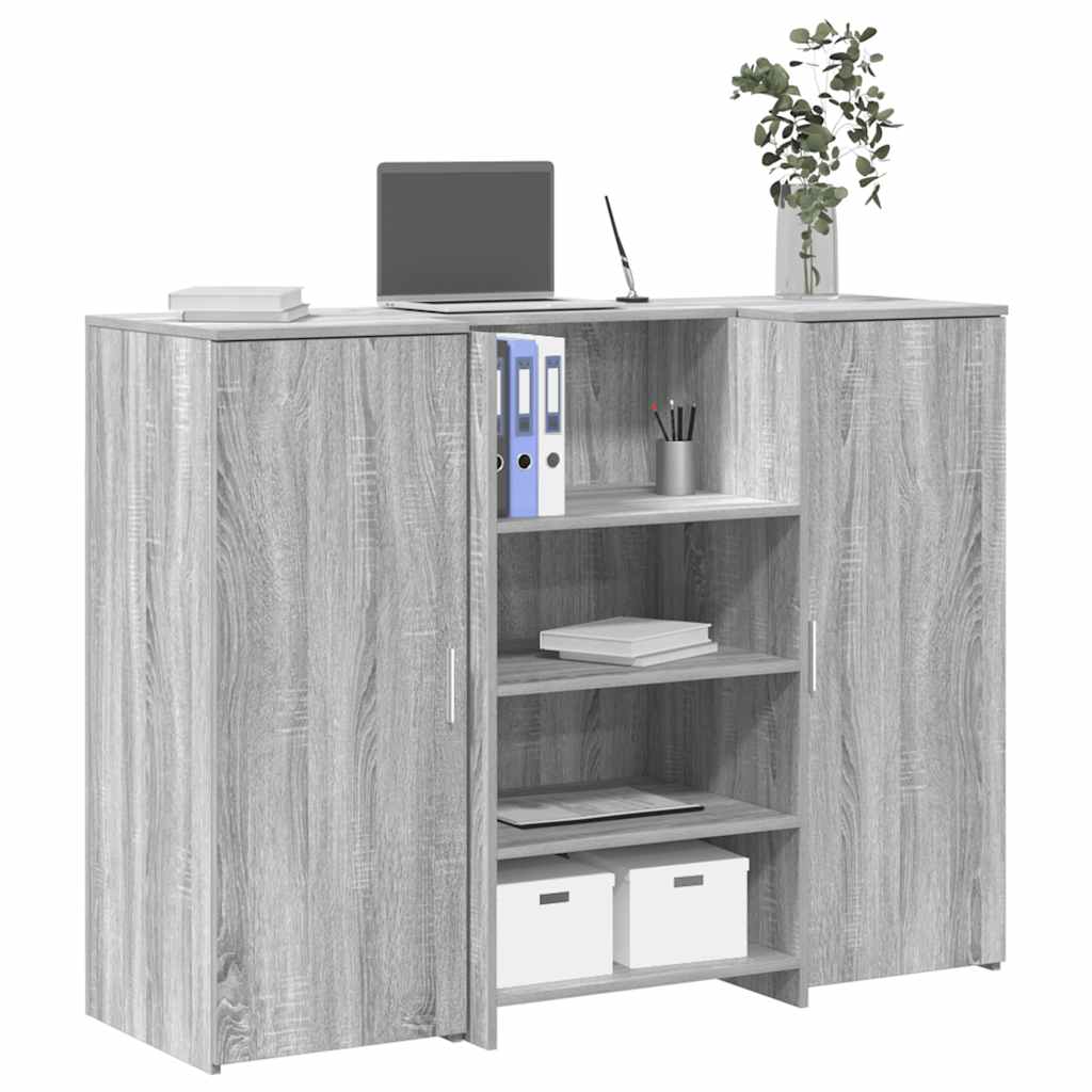 Bureau de réception sonoma gris 135x50x103,5 cm bois ingénierie - XIOS