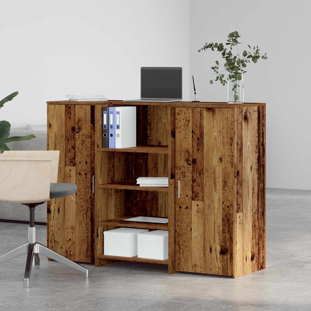 Bureau de réception vieux bois 135x50x103,5cm bois d'ingénierie