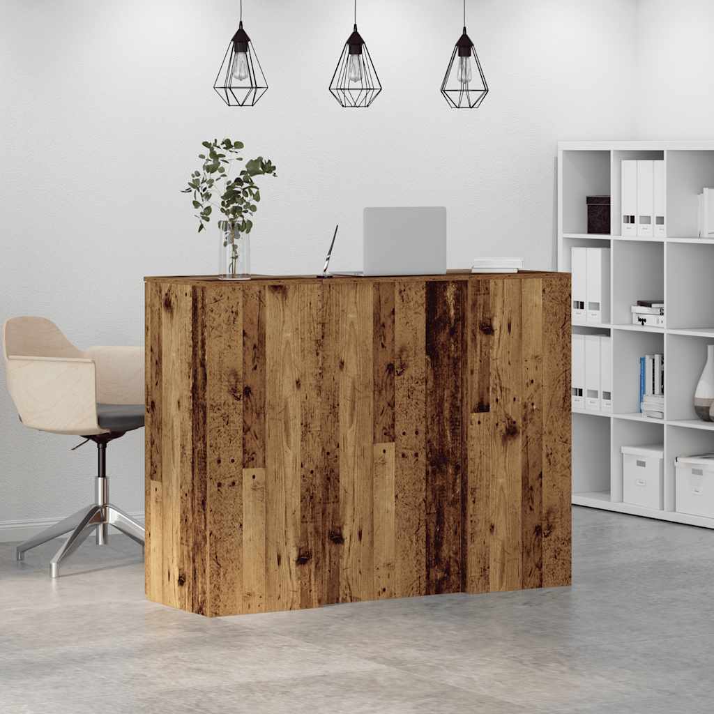 Bureau de réception vieux bois 135x50x103,5cm bois d'ingénierie