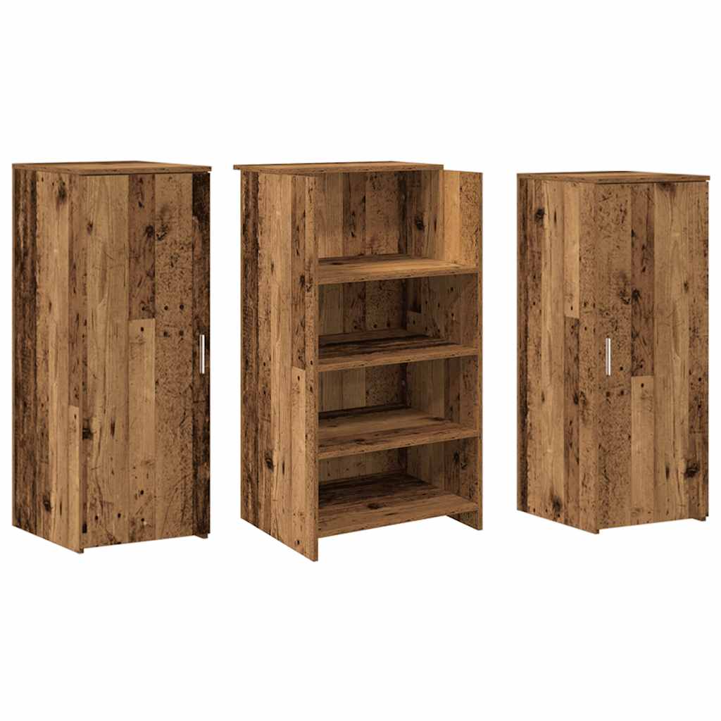 Bureau de réception vieux bois 135x50x103,5cm bois d'ingénierie